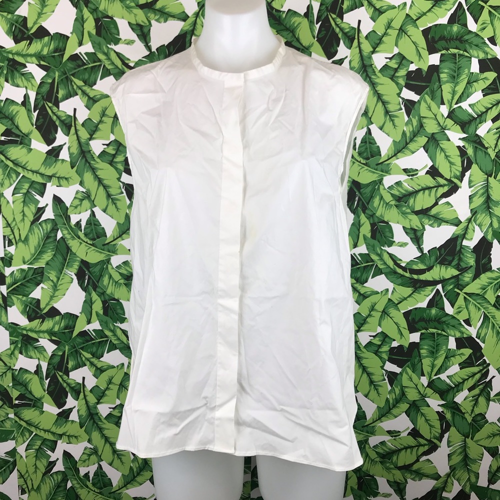 3.1 Phillip Lim White Sheer Back Button Down Tank